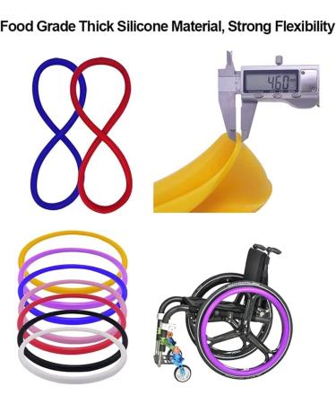 Wheelchair Push Rim Covers 24-Inch Silicone Hand Push for Sports Wheelchairs Wear-Resistant Grip Enhancer Easy to Clean Non-Slip.(Blue) - Buy Online on SooperMarket.com