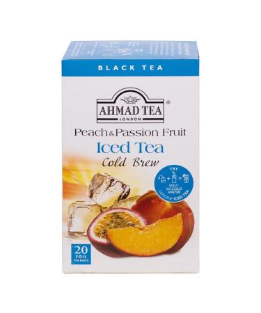 Ahmad Tea Peach & Passion Fruit Cold Brew | Black Tea - 20 Teabag Sachets Peach & Passion Fruit Peach & Passion Fruit 20 Count (Pack of 1)
