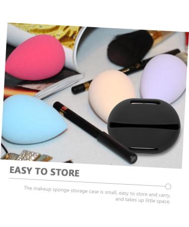 Gogogmee 1set Powder Puff Storage Box Miss Beauty Egg Small Black 20X4.8CM - Buy Online on SooperMarket.com
