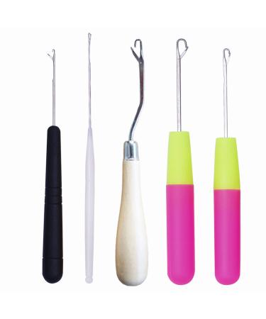 Pack of 5 Different Sizes Latch Hook Crochet Needle Hook Tools for Braid Hair Scarf Carpet Making and Other Crafts