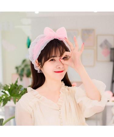 JSGHGDF Headband Plush Bows Solid Color Headband Ruffle Lace Soft Makeup Hairband -slip Elastic Headbands for Girls Women Orange - Buy Online on SooperMarket.com