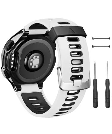 NotoCity for 735XT Watch band/ Forerunner 235/ 230/ 220/ 620/ 630 Silicone Strap Approach S20/ S5/ S6 Wristbands with Metal Buckle(White-Black) color9