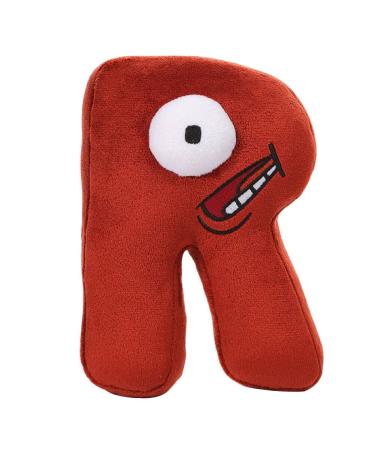Alphabet Lore Plush Animal Toys Cartoon Cute Funny Educational Letter Stuffed Doll Development for Gift Giving Fans for Kids and Adults Christmas Stocking Stuffers Birthday Supplies for Boys Girls (R)