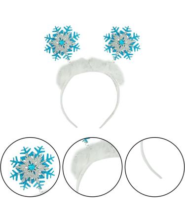 JNAWA 4Pieces Snowflake Headbands Blue Cute Christmas Feather Snowflake Head Boppers Funny Hair Accessories for Women Girls Xmas Party - Buy Online on SooperMarket.com