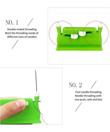 Desk Needle Threader - Automatic Double Needle Hand Threader in Green - Sewing Machine DIY Tool - Buy Online on SooperMarket.com