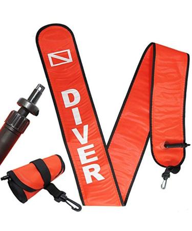 Scuba Choice Scuba Diving 6' Surface Marker Signal Tube Oral and Standard BC Hose Inflator