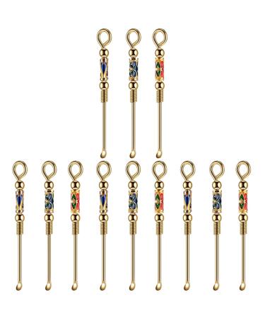 Cabilock 12pcs Hanging Scoops Salts Pendant Women Spiral Outdoor Cleansing Tools Remover Stain Spoons Cleaner Earpicks Care Scratch Mini Wax Curette Picks Earwax Vials Clean Men Medicine