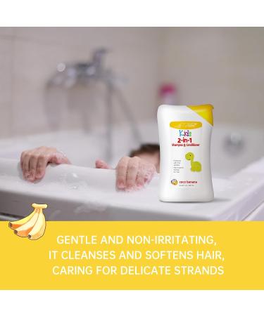 Kids 2in1 Shampoo & Conditioner - Gentle Paraben & Dye-Free Formula for Daily Use - Coco Banana - 10.14 fl.oz/300mL - Buy Online on SooperMarket.com