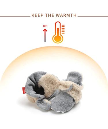 TMEOG Baby Booties Slippers - Infant Boots for Boys & Girls 0-6 Months - Winter Sock Crib Shoes - Light Grey White Furry - Newborn First Walking Shoes (0-18 Months) - Buy Online on SooperMarket.com