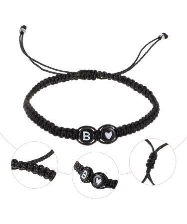 SHERCHPRY 3pcs Black and White Heart Bracelet rope bracelets heart bracelet for couples Beads Heart Bracelet Matching friendship bracelet lovers universal black rope the Letter Is Acrylic - Buy Online on SooperMarket.com