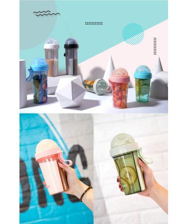 Portable Double Straw Leak-Proof Kid Cup 20oz Blue - Children's 2-in-1 Water Bottle with Lid and Cute Design - Buy Online on SooperMarket.com