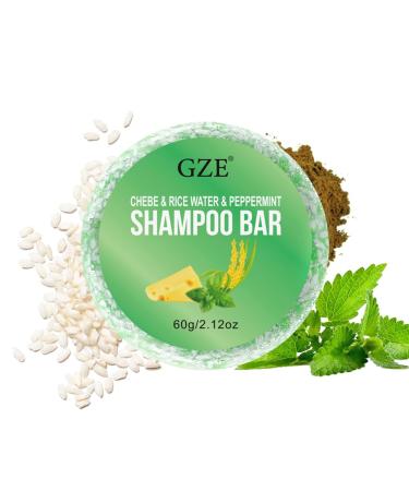 Vemofoper Chebe & Rice Water & Peppermint Shampoo Bar Soap for Hair Growth Repairs Split Ends Broken Dry Damged Strand Conditions & Strengthens Makes Hair Look Smooth - Shiny Shampoo