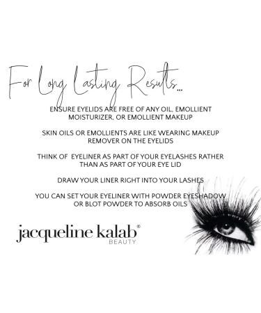 Jacqueline Kalab Indelible Eyes Smooth Waterproof Gel Eyeliner - PITCH BLACK - Smudge Proof, Long Lasting, Ultra Smooth, Easy Application, Blender Tip, Longwear Formula - Twist Out, No Sharpener Needed - Buy Online on SooperMarket.com