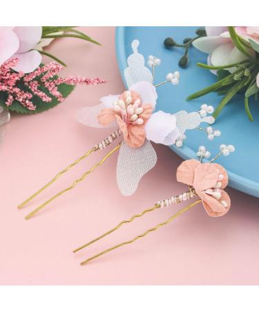 IYOU Flower Girl Headpiece Pink Floral Hair Pins Communion Bridal Wedding Hair Accessories for Girls - Buy Online on SooperMarket.com