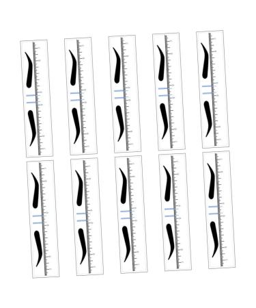 Angoily 50pcs Eyebrow Positioning Ruler Stickers Transparent Ruler Eyebrow Drawing Tool Eyebrow Trimming Set 18.00X3.80X0.10CM Blue