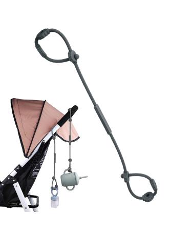 Veeteah Dark Gray Multifunctional Stroller Toy Holder & Pacifier Band | Adjustable Food Catcher Clip for High Chairs - Buy Online on SooperMarket.com