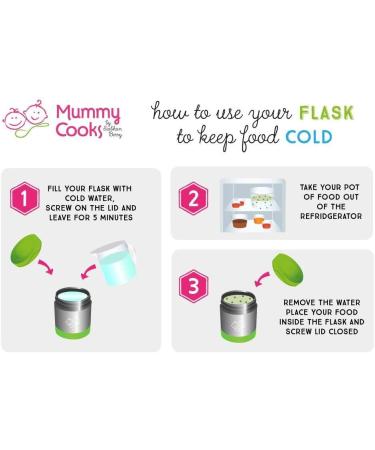 Mummy Cooks Insulated Children's Food Flask 300ml (Pink) | Free Stickers - Buy Online on SooperMarket.com