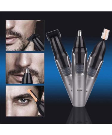 3 in 1 Ear & Nose Hair Trimmer - Rechargeable Waterproof Facial Hair Remover for Men & Women | Ideal for Travel & Easy Cleansing - Buy Online on SooperMarket.com