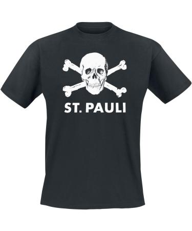 FC St. Pauli Skull Men's T-Shirt | XXL Black Fan Merch | Stylish Football Apparel - Buy Online on SooperMarket.com