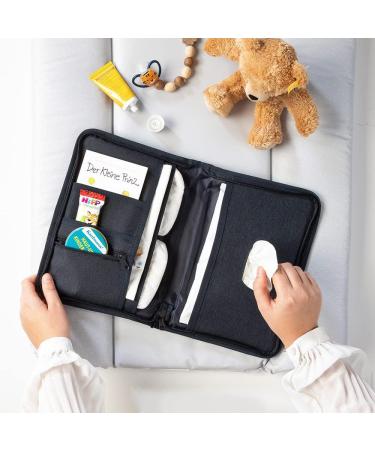 Luxdag Changing Bag with Zip - Dark Blue Heart Diaper Bag for On-the-Go - Organized Compartment for Diapers & Wet Wipes - International Shipping Available - Buy Online on SooperMarket.com