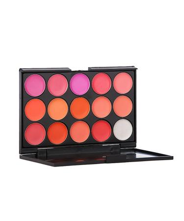 FantasyDay Pro Matte 15 Colors Non-Sticky Lip Gloss Palette Lipgloss Makeup Kit Cosmetic Contouring Palette