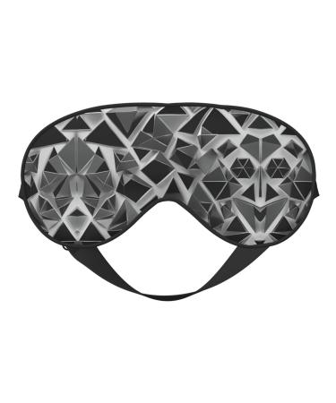 Silver Geometric Figure Soft Sleep Eye Mask Female Breathable Eye Patch Perfect for Travel and Relaxation
