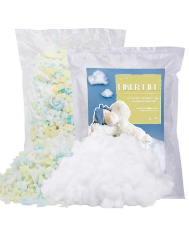 Yizzvb 2 Pack Polyester Fiber Fill Shredded Foam Fill Super Value Combination High Resilience Stuffing for Cushions Pillows Quilts Christmas Crafts Stuffed Animals Home Decorations (150g+150g) 300g