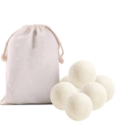 Nchdewui 6 Pieces Dryer Balls Wool Dryer Balls for Fabric Softening Reduce Drying Time Noise Static-Cling & Wrinkles With No Bad Odor