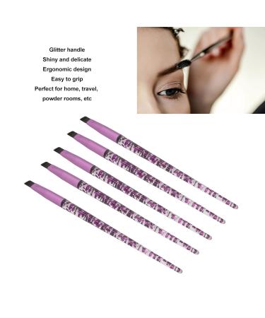 Premium Eyebrow Brushes Set - 5pcs Glitter Handle Eye Makeup Tools for Eyeshadow & Brows - Soft Hair Professional Cosmetic Brushes for Perfect Eyebrows - Buy Online on SooperMarket.com