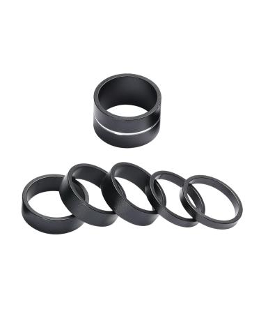 Boenoea Bicycle Headset Spacer 1-1/8 Inch (Aluminium Alloy/Carbon Fiber) Black