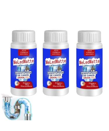 Powerful Pipe Dredging Agent Meledmatte Powerful Sink and Drain Cleaner Powerful Pipe Dredging Agent Sink and Drain Pipe Dredging Powder Pipe Dredge Agent Unblock Clogged Drains with Ease (3PCS)