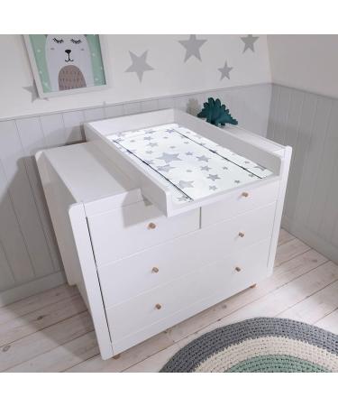 Callowesse Baby Changing Mat 79x47cm. Waterproof Wipe Clean Raised Edges Portable and Foldable Grey Stars Design - Buy Online on SooperMarket.com