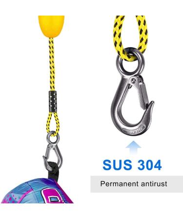 SELEWARE 65ft Boating Tow Rope for 1-4 Rider Tubes | Stainless Steel Hooks & Floats | Water Sports Essential - Buy Online on SooperMarket.com