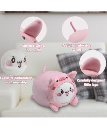 JOYRAVO 2-in-1 Travel Pillow for Kids - Adorable Pink Pig Plushie Converts to U-Shaped Neck Pillow for Ultimate Comfort on Airplane, Train, Bus Trips - Buy Online on SooperMarket.com