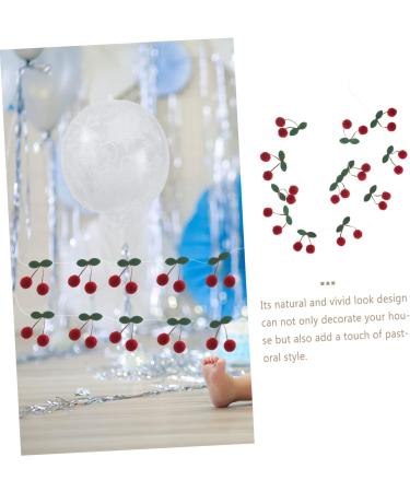 HOMSFOU 3pcs Bayberry Ball String Ornament Banner Garland Christmas Strawberry Room Decor Artificial Fruit Garland Christmas Mantle Fireplace Birthday Party Supplies Cherry Cotton Thread - Buy Online on SooperMarket.com
