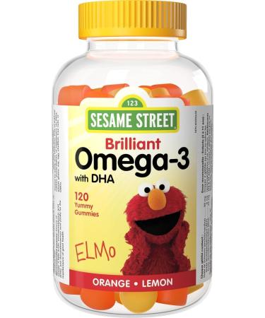 Sesame Street Brilliant Omega-3 Kids Gummy with DHA by Webber Naturals 120 Gummies For Children Age 3 and Up