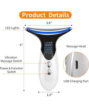 Face Neck Massager 3-in-1 Electric Facial Massager Anti-Wrinkle Face Device - Buy Online on SooperMarket.com