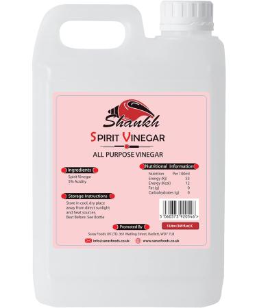 Shankh All Purpose Distilled White Spirit Vinegar 5L for Cleaning Pickling Marinating & Cooking (Pack of 2) - Produced in The UK - Buy Online on SooperMarket.com