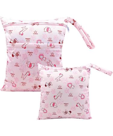 Egurs Diaper Bag Wetbag Set - Large & Medium Pink Animal | Perfect for On-the-Go Parents - Buy Online on SooperMarket.com