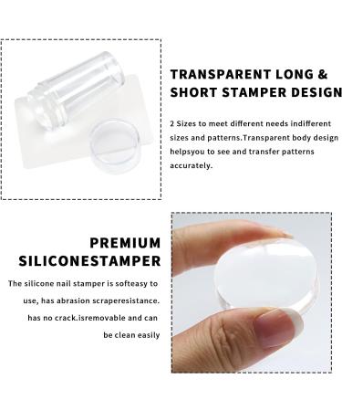 French Tip Nail Stamp 6PCS Nail Art Stamper Kit Clear Silicone Nail Stamping Long Short Jelly Stamper for Nails with Scrapers French Nail Stamper Kit French Tip Nail Tools French Manicure Kit - Buy Online on SooperMarket.com