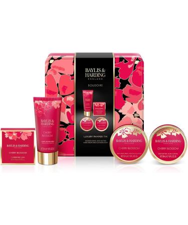 Baylis & Harding Boudoire Cherry Blossom Luxury Pamper Tin Gift Set - Vegan Friendly - Buy Online on SooperMarket.com