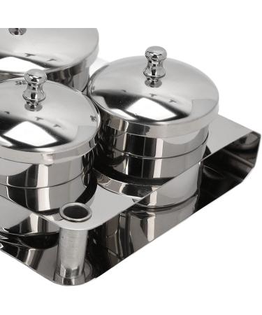 Dustproof Smooth Surface Nail Art Equipment Cup with Lids Stainless Steel Nail Powder Holder Thickening Sturdy Compact Manicure Tools for Nail Design - Buy Online on SooperMarket.com