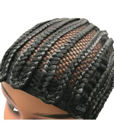 Crochet Braids Cap Braiding Wigs Cap Black Cornrow Wig Cap Synethic Wigs Mesh Cap for Making Wig Braided Wig Cap - Buy Online on SooperMarket.com