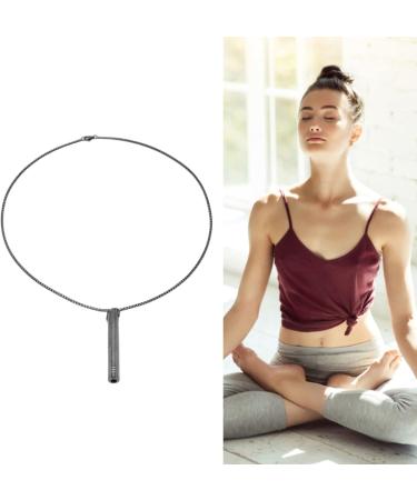 Stress Relief Mindful Necklace Increase Lung Volume Reduce Anxiety Mindful Breathing Necklace Skin Friendly for Men for Daily Wear (Black) - Buy Online on SooperMarket.com