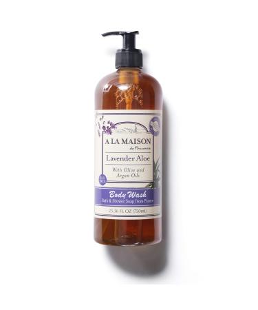 A LA MAISON Lavender Aloe Hydrating Body Wash - Triple French Milled Natural Shower Gel Body Wash for Women and Men (25.36 oz Bottle)