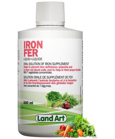 Liquid Iron with Vitamin C Supplement 500ml Added Vitamin C - Maximum Absorption - Vegetarian - Non-GMO Gluten Free No Sugar Added - Made in Canada
