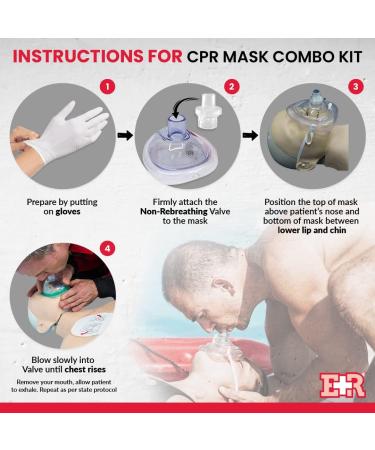 Adult and Infant CPR Mask Combo Kit with Gloves and Alcohol Prep Pads - Tactical Black (2 Count) - Buy Online on SooperMarket.com