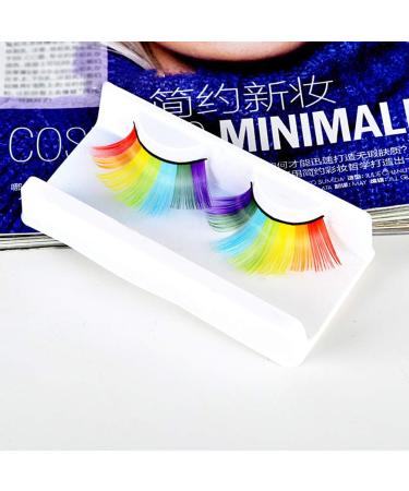 Rainbow False Eyelashes DIY Lash Extension 3D Volume Fake Eyelash Strips Exaggerated False Eyelashes Party Stage Cosplay Accessory for Performance - Buy Online on SooperMarket.com