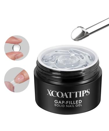 btartboxnails XCOATTIPS Solid Nail Glue Gel - 30g Gap-filled Gel Nail Glue for Nail Tips Press on Nails Upgrade Cure Needed UV Nail Glue for Acrylic Nails Long Lasting Strong Gel Glue for Fake Nails