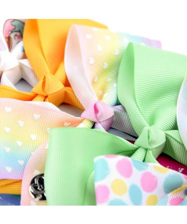 6-Piece Set: 5-Inch Colorful Mermaid Unicorn Rainbow Fish Hair Loops Clips for Toddler Girls - Buy Online on SooperMarket.com